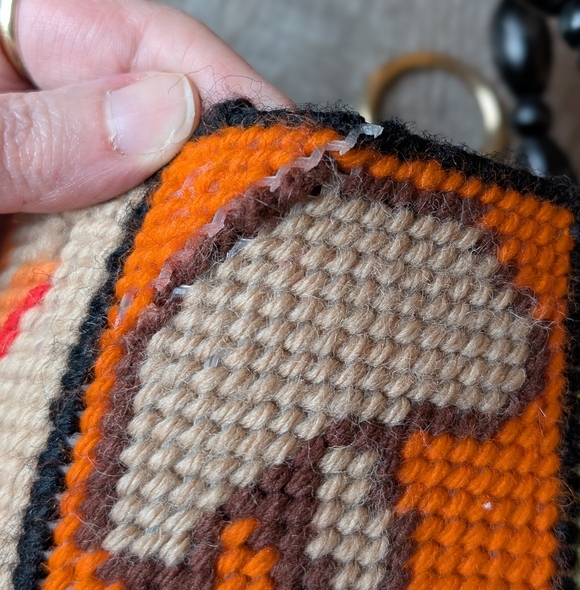 1970s Columbia Minerva "Ecology" Needlepoint Handbag Patchwork Vintage - Picture 6 of 10